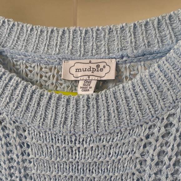 Mud Pie Soft Blue Women's Crew Neck Sweater - Picture 2 of 3